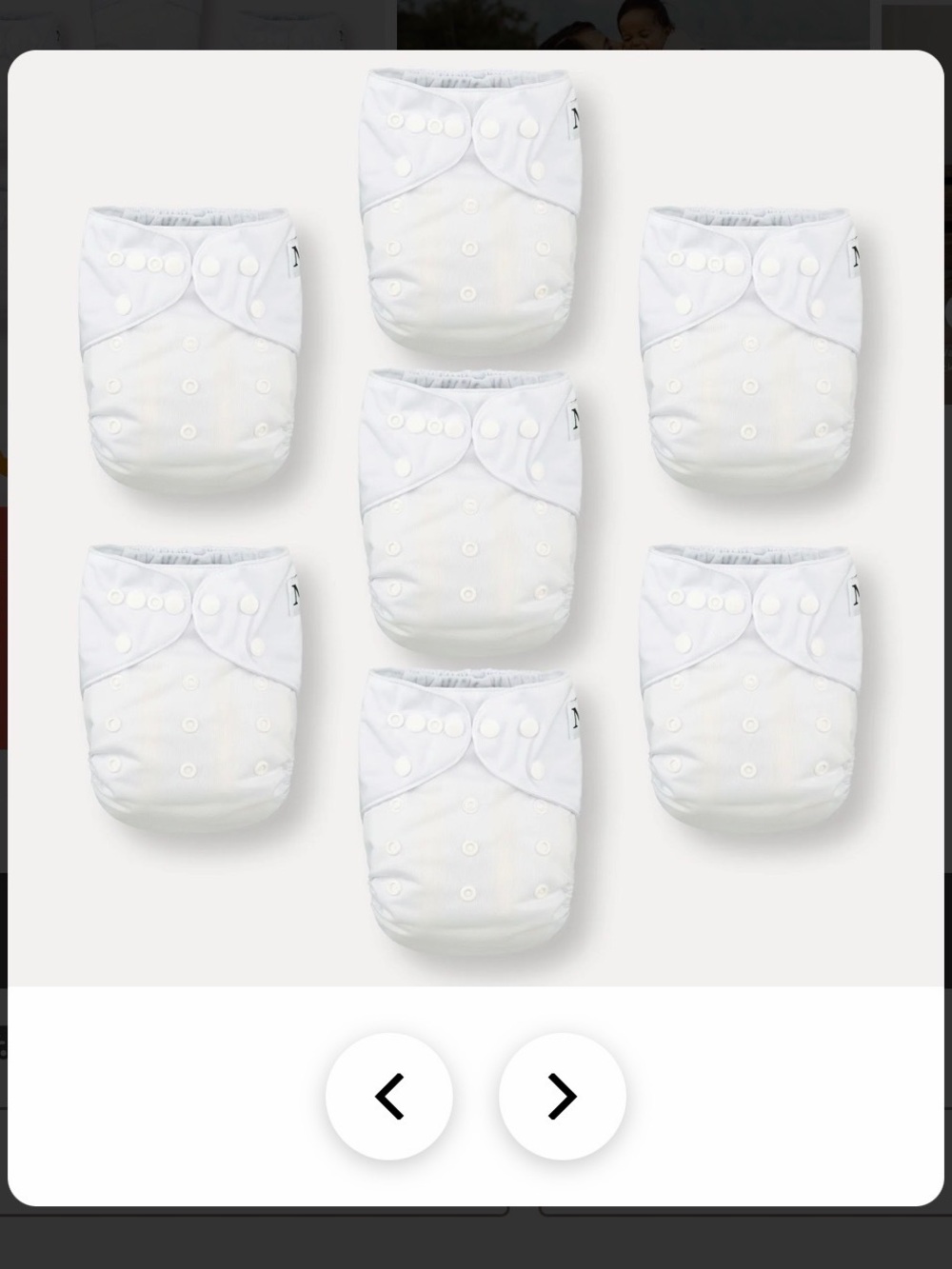 Nora's Nursery Cloth Diapers | 7 Pack | Winter White, covers & inserts, reusable